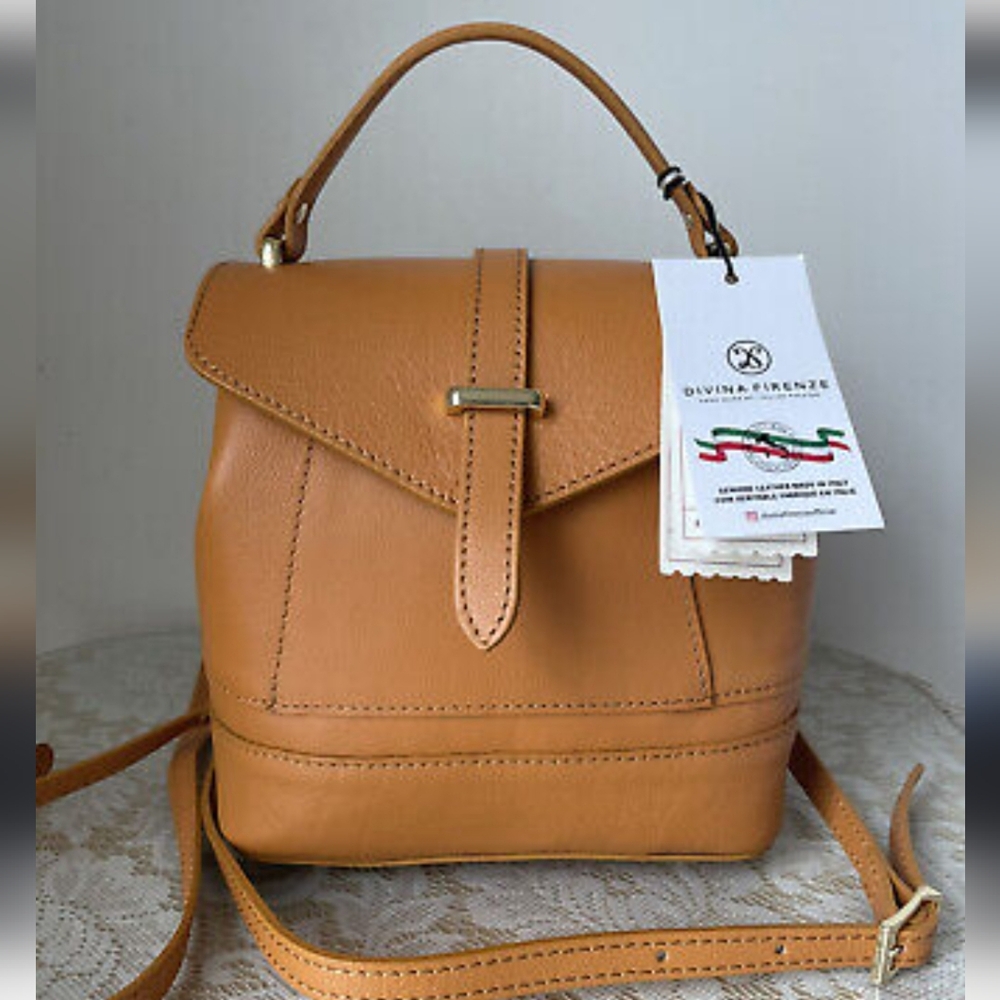 Divina Firenze Tan Leather Backpack